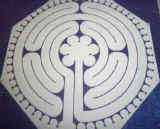 The 18 foot Canvas Eagles Crest 5 circuit labyrinth installed by the SUNO Campus labyrinth keepers